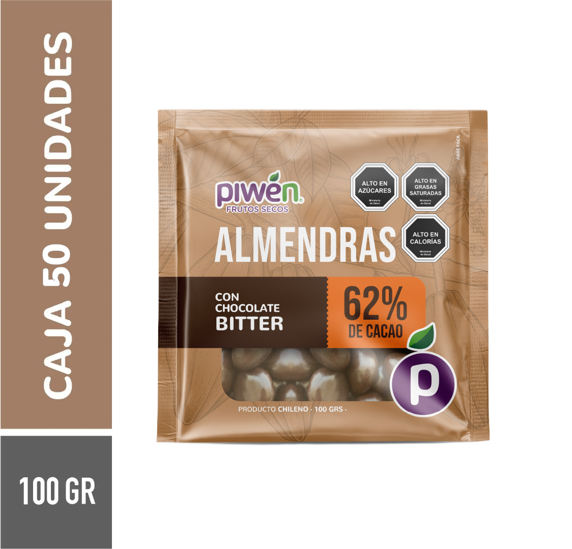 Almendras chocolate Bitter 100G - Caja 50u