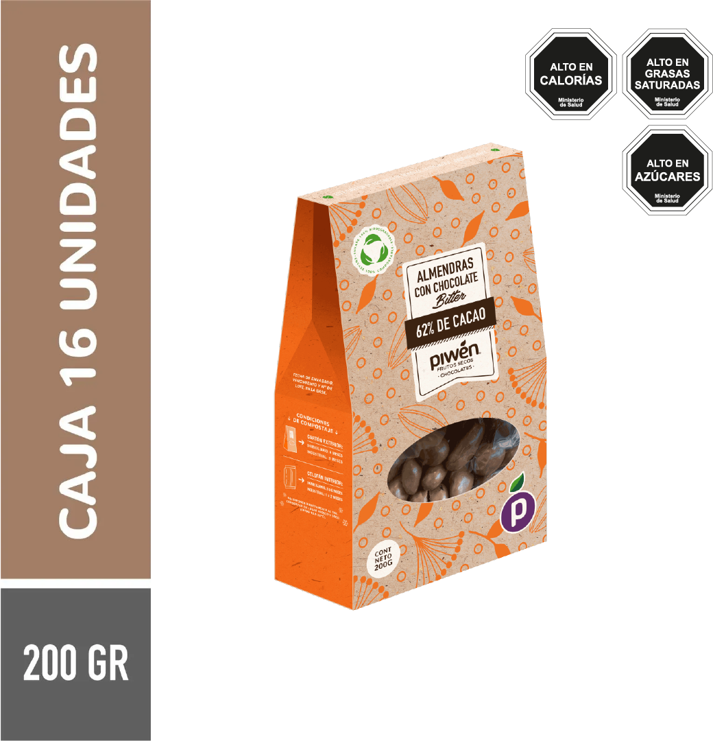 Almendras chocolate bitter 200G - Caja 16u