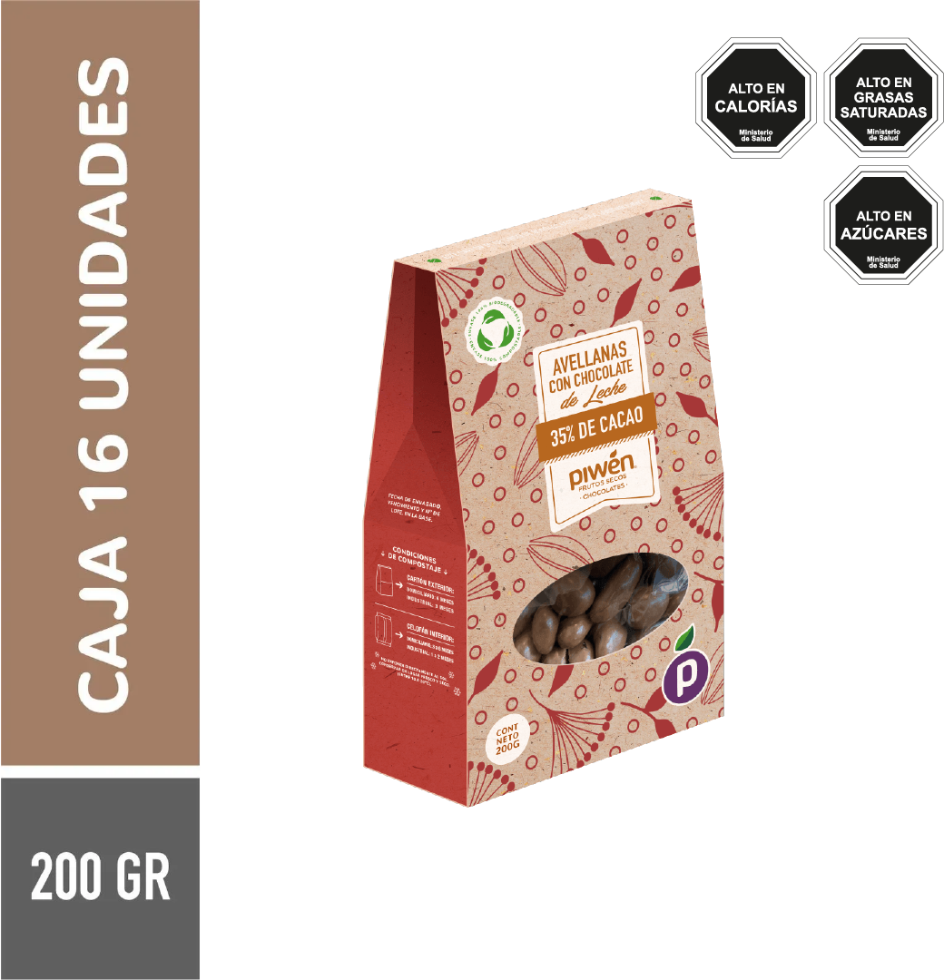 Avellanas chocolate leche 200G - Caja 16u