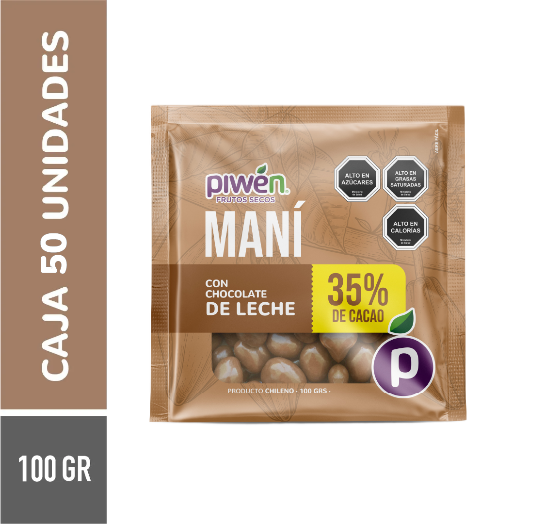 Maní chocolate de leche 100G - Caja 50u