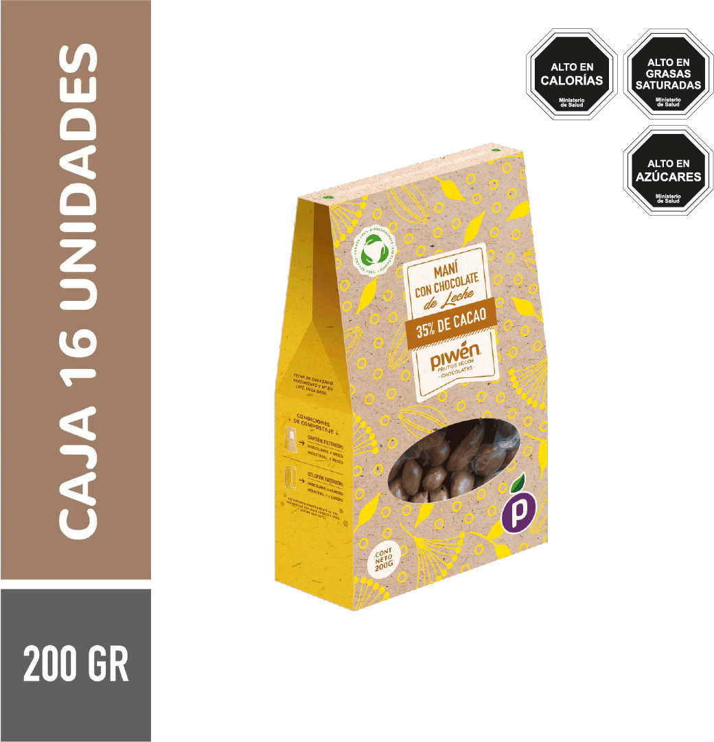 Maní chocolate de leche 200G - Caja 16u