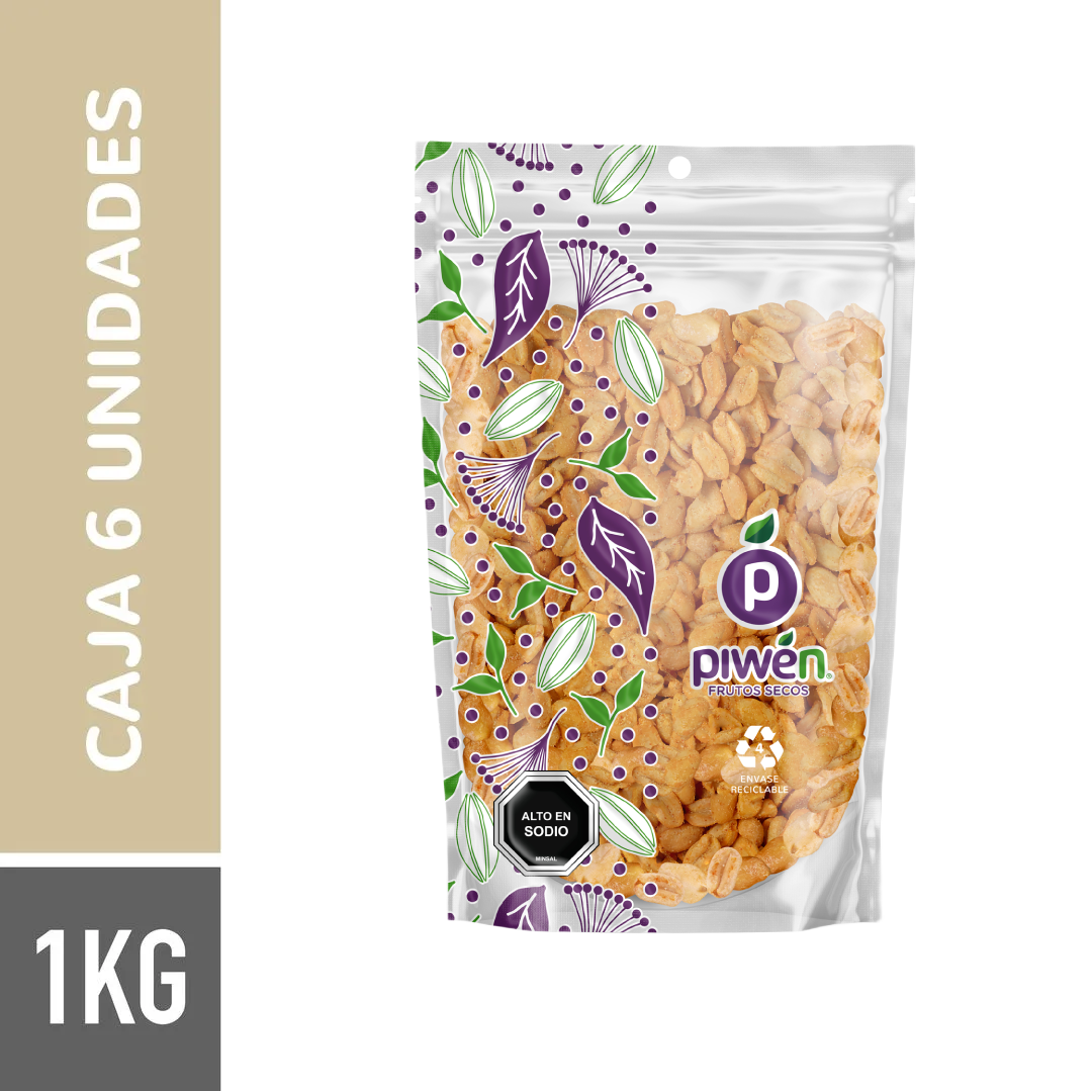 Maní sabor merquén 1KG - Caja 6u