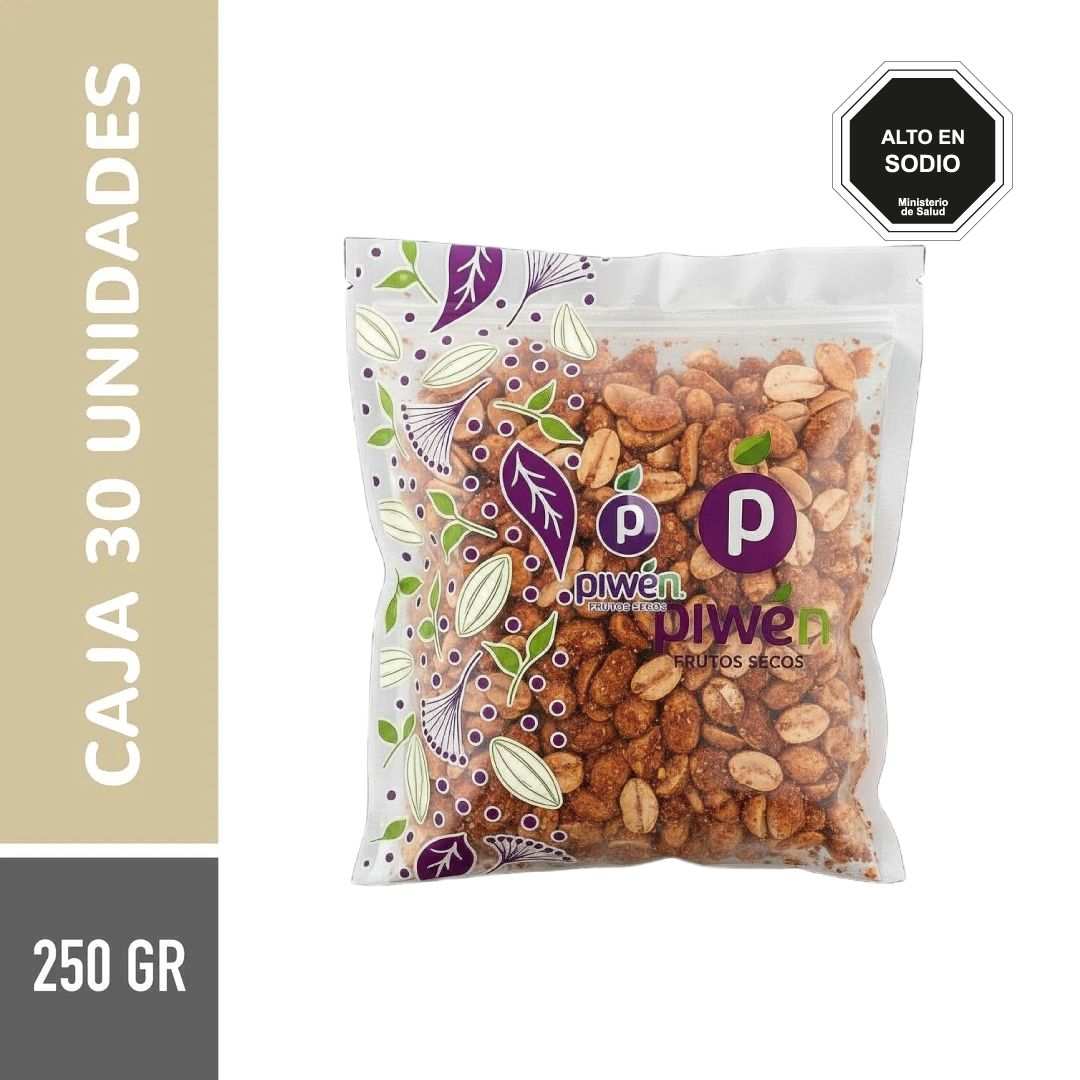 Maní sabor merquén 250G - Caja 30u