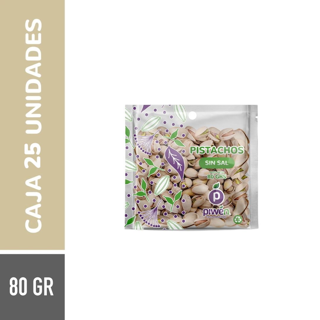 Pistacho tostado sin sal 80G - Caja 25u